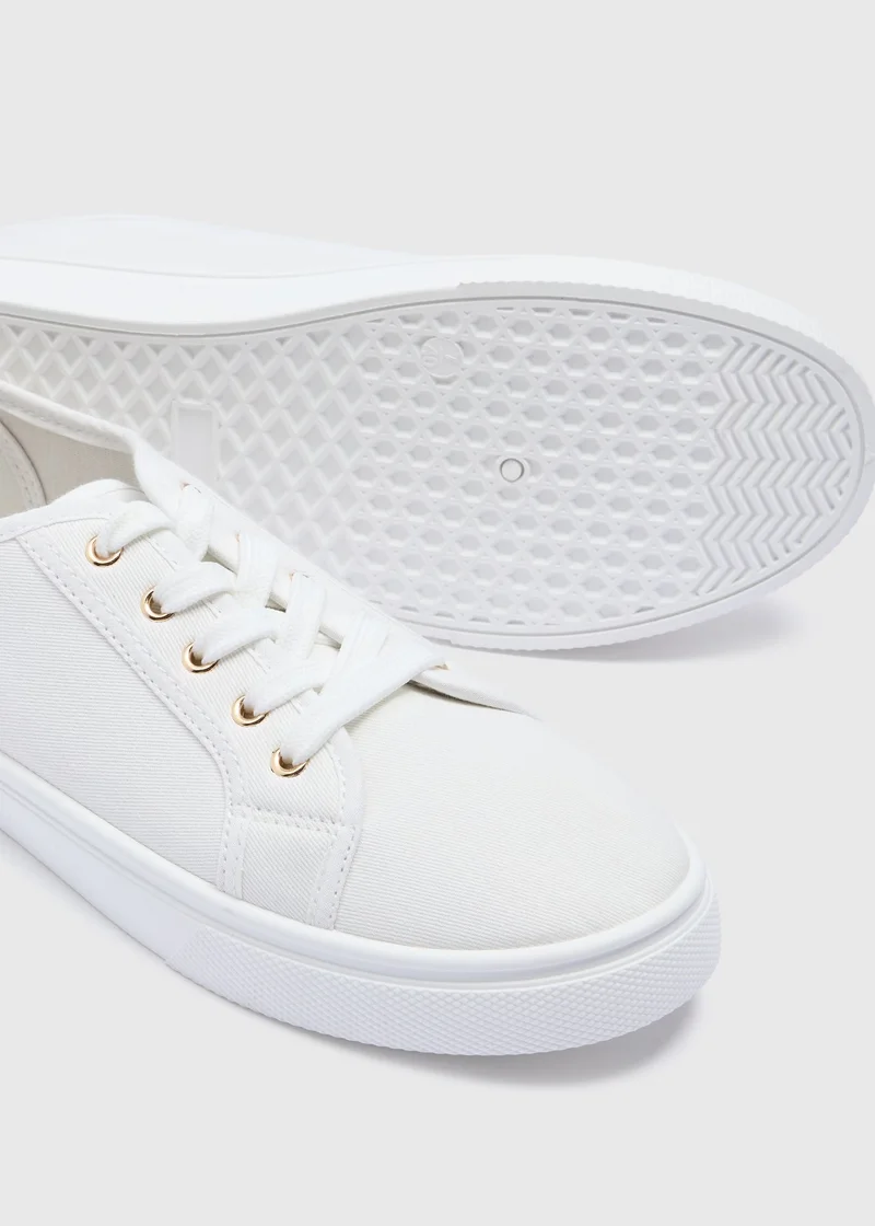 ماتلان White Canvas Trainers